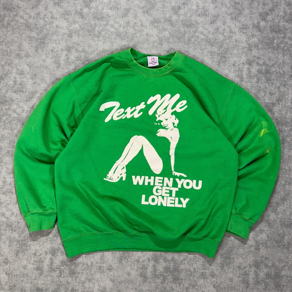 Lonely Ghost Text Me when you get lonely athleisure casual sweatshirt wms L